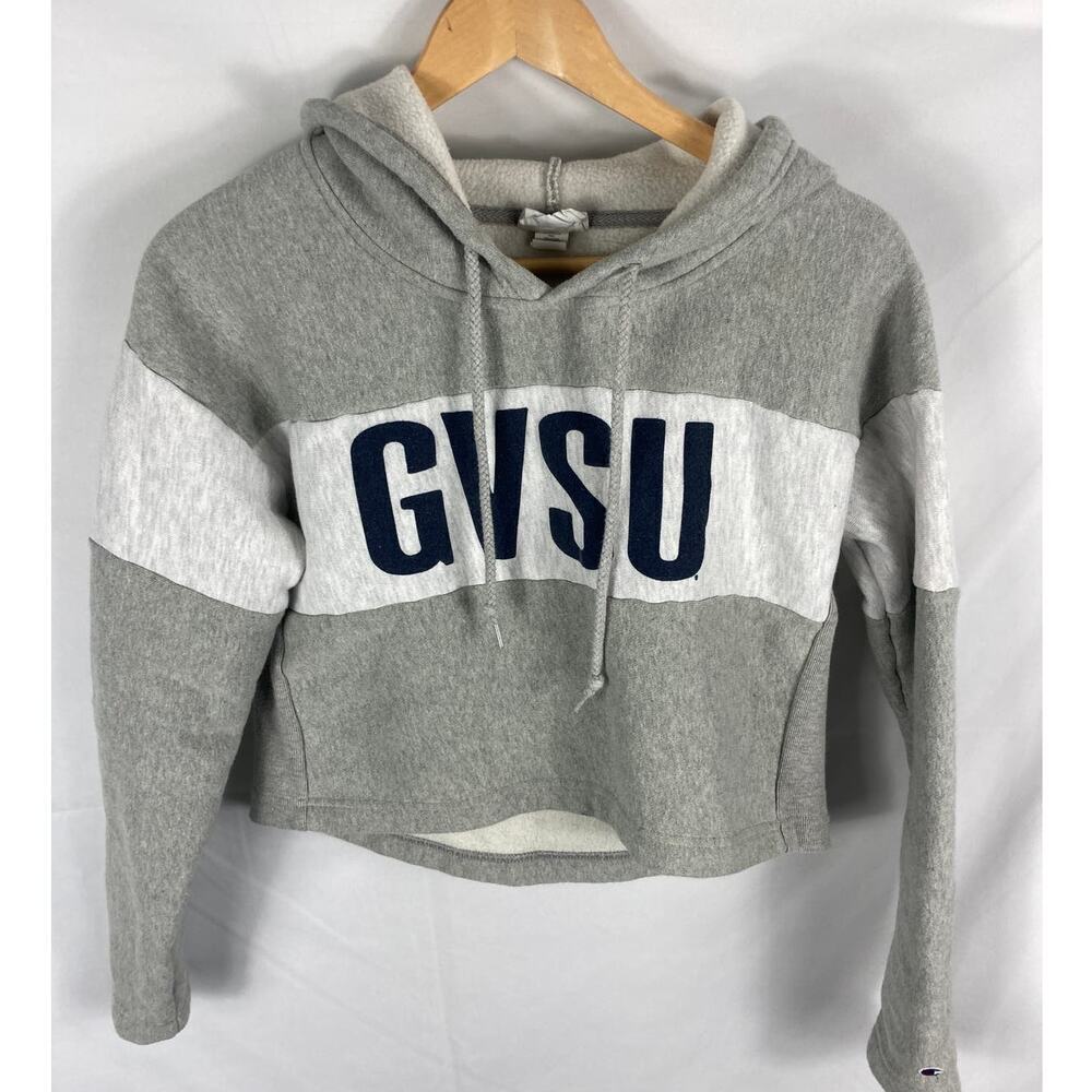 Champion GVSU Crop Hoodie Sweatshirt Size XS